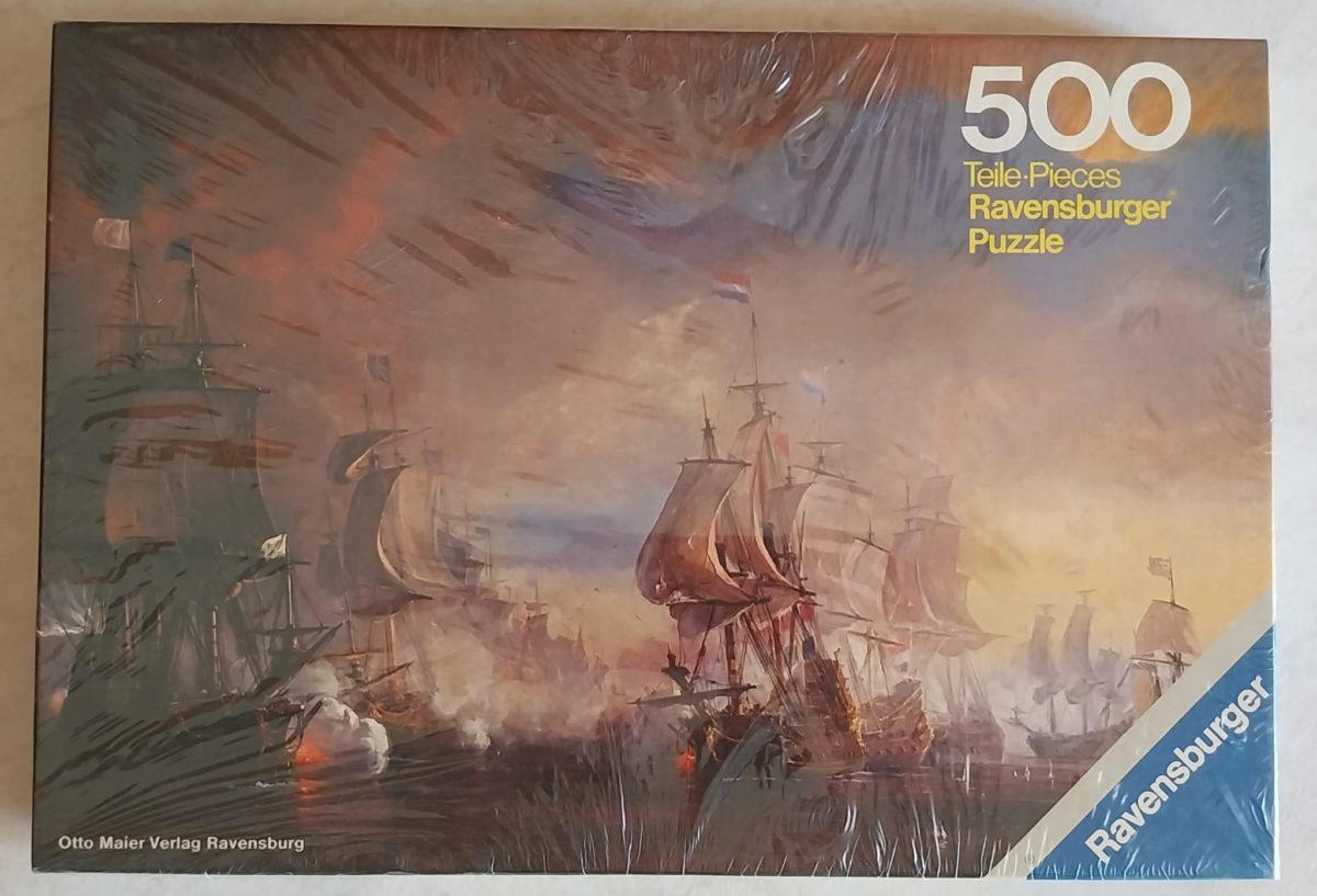 Image of the puzzle 500 Ravensburger, Combat Naval, Theodore Gudin, Factory Sealed, Picture of the box