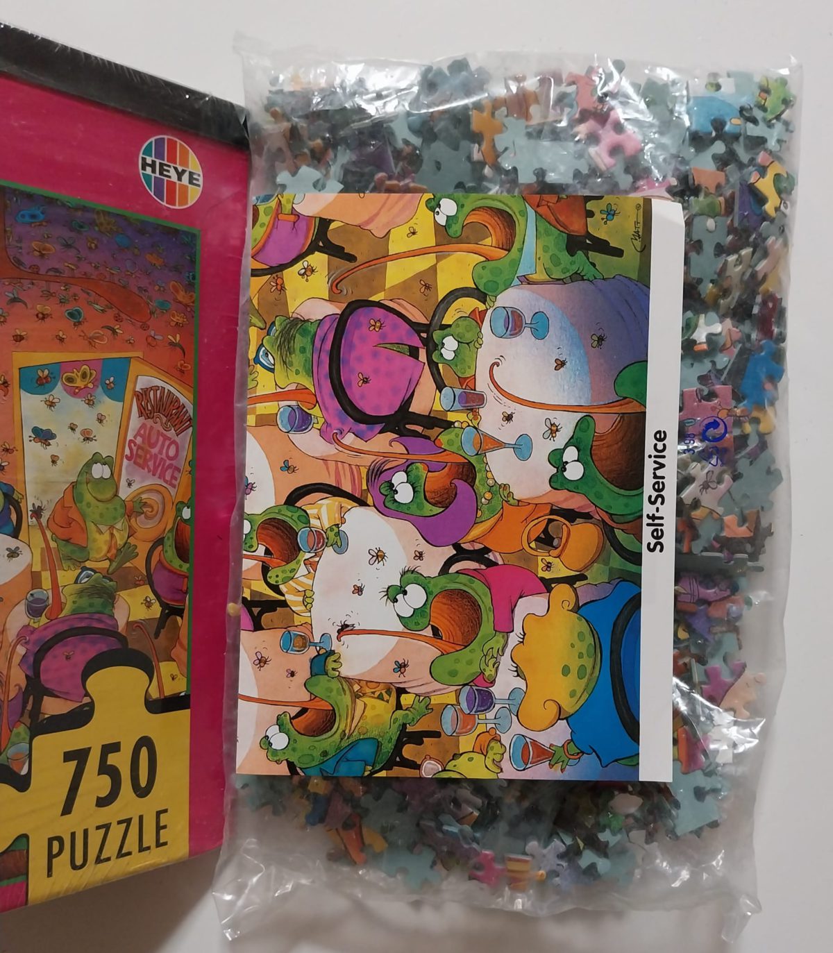 Image of the puzzle 750, Heye, Self Service, Matt, Sealed Bag, Picture of the bag