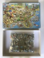 Image of the puzzle 1000, Jumbo, USA, Jan van Haasteren, Complete, Picture of the bag
