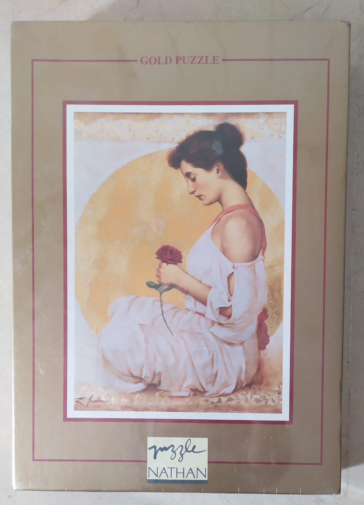 1000, Nathan, Mystic Rose, by Richard Franklin, Factory Sealed, Listed by Barebrain Image of the puzzle 1000, Nathan, Mystic Rose, by Richard Franklin, Factory Sealed, Picture of the box