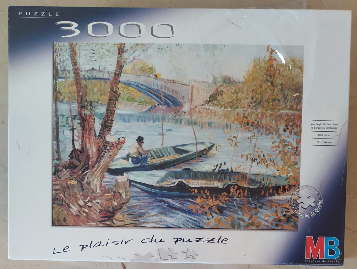 Image of the puzzle 3000, MB, A Fisherman in his Boat in Spring, Vincent van Gogh, Factory Sealed, Picture of the box