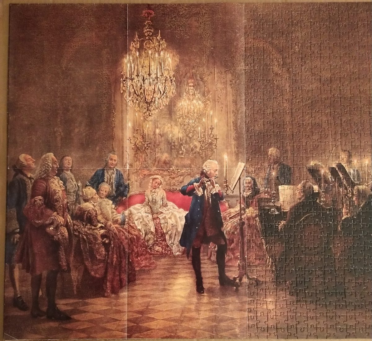 1500, Prestel, Flute Concert with Frederick the Great, by Adolph Menzel, Complete, Listed by Gmath Image of the puzzle 1500, Prestel, Flute Concert with Frederick the Great, by Adolph Menzel, Complete, Picture of the poster