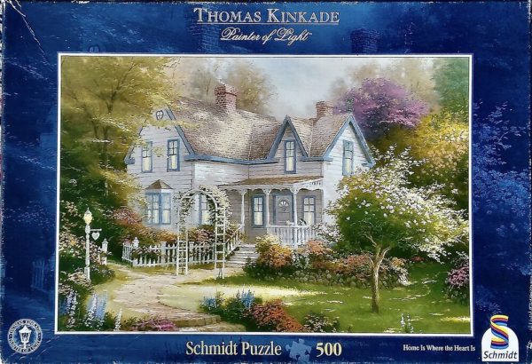 Image of the puzzle 500, Schmidt, Home Is Where the Heart Is, by Thomas Kinkade, Complete, Picture of the box