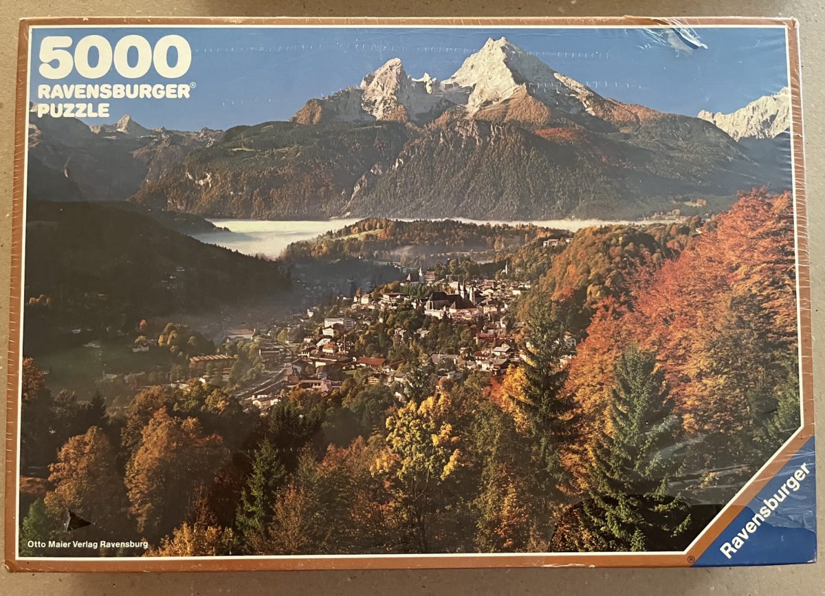 5000, Ravensburger, Autumn in the Alps, Factory Sealed, Listed by MPzzl Image of the puzzle 5000, Ravensburger, Autumn in the Alps, Factory Sealed, Picture of the box
