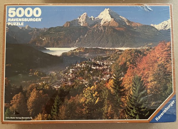 Image of the puzzle 5000, Ravensburger, Autumn in the Alps, Factory Sealed, Picture of the box