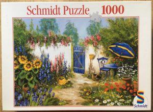 Image of the puzzle 1000, Schmidt, Charming Garden Scene, by Katharina Schoettler, Complete, Picture of the box