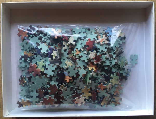 Image of the puzzle 500, Nathan, Santa Claus on his Rounds, by Lesley Hammett, Complete, Picture of the bag