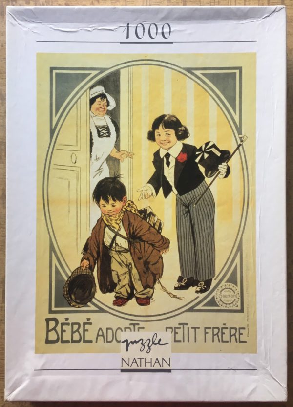 Image of the puzzle 1000, Nathan, Bébé adopte un Petit Frère, Complete, Picture of the box