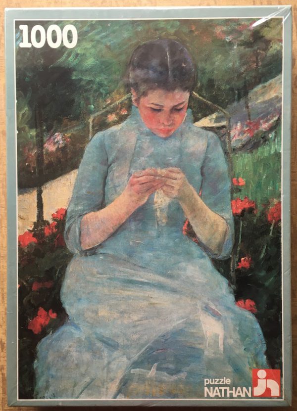 Image of the puzzle 1000, Nathan, A Woman Sewing, by Mary Cassatt, Factory Sealed, Picture of the box