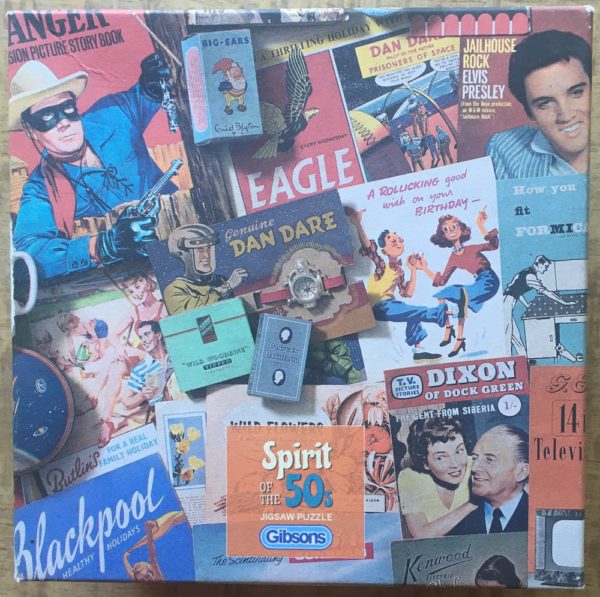 Image of the puzzle 500, Gibsons, Spirit of the Fifties, by Robert Opie, Complete, Picture of the box