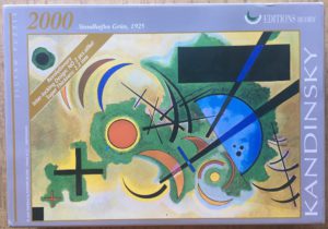 Image of the puzzle 2000, Ricordi, Solid Green, 1925, by Wassily Kandinsky, Complete, Picture of the box