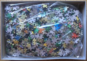 Image of the puzzle 2000, Ricordi, Solid Green, 1925, by Wassily Kandinsky, Complete, Picture of the bag