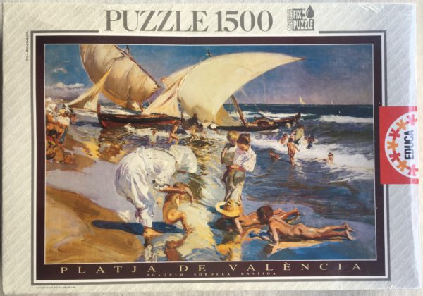 Image of the puzzle 1500, Educa, Beach of Valencia by Morning Light, by Joaquín Sorolla, Factory Sealed, Picture of the box
