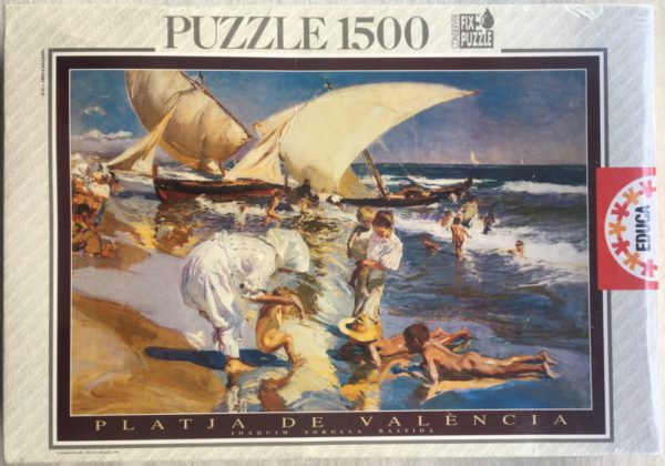 Image of the puzzle 1500, Educa, Beach of Valencia by Morning Light, by Joaquín Sorolla, Factory Sealed, Picture of the box