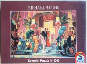Image of the puzzle 1000, Schmidt, Party Time, by Michael Young, Factory Sealed, Picture of the box