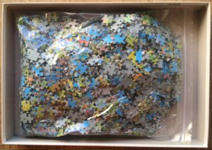 Image of the puzzle 2000, Ravensburger, Illustrated Map of Europe, by Dino Kalogjera, Incomplete, Picture of the bag