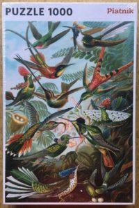Image of the puzzle 1000, Piatnik, Art Forms in Nature: Trochilidae, Hummingbirds, by Ernst Haeckel, Factory Sealed, Picture of the box