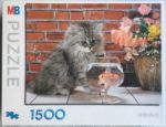 Image of the puzzle 1500, MB, Kitten with Fish, Factory Sealed, Picture of the box