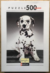 Image of the puzzle 500, Nathan, Un Amour de Dalmatien, by David P. Fleurant, Complete, Picture of the box