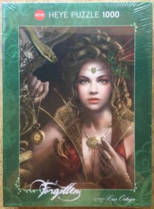 Image of the puzzle 1000, Heye, Gold Jewellery, by Cris Ortega, Factory Sealed, Picture of the box