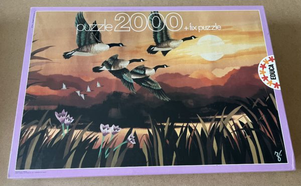 Image of the puzzle 2000, Educa, Migratory Flight, by René Fumeron, Factory Sealed, Picture of the box