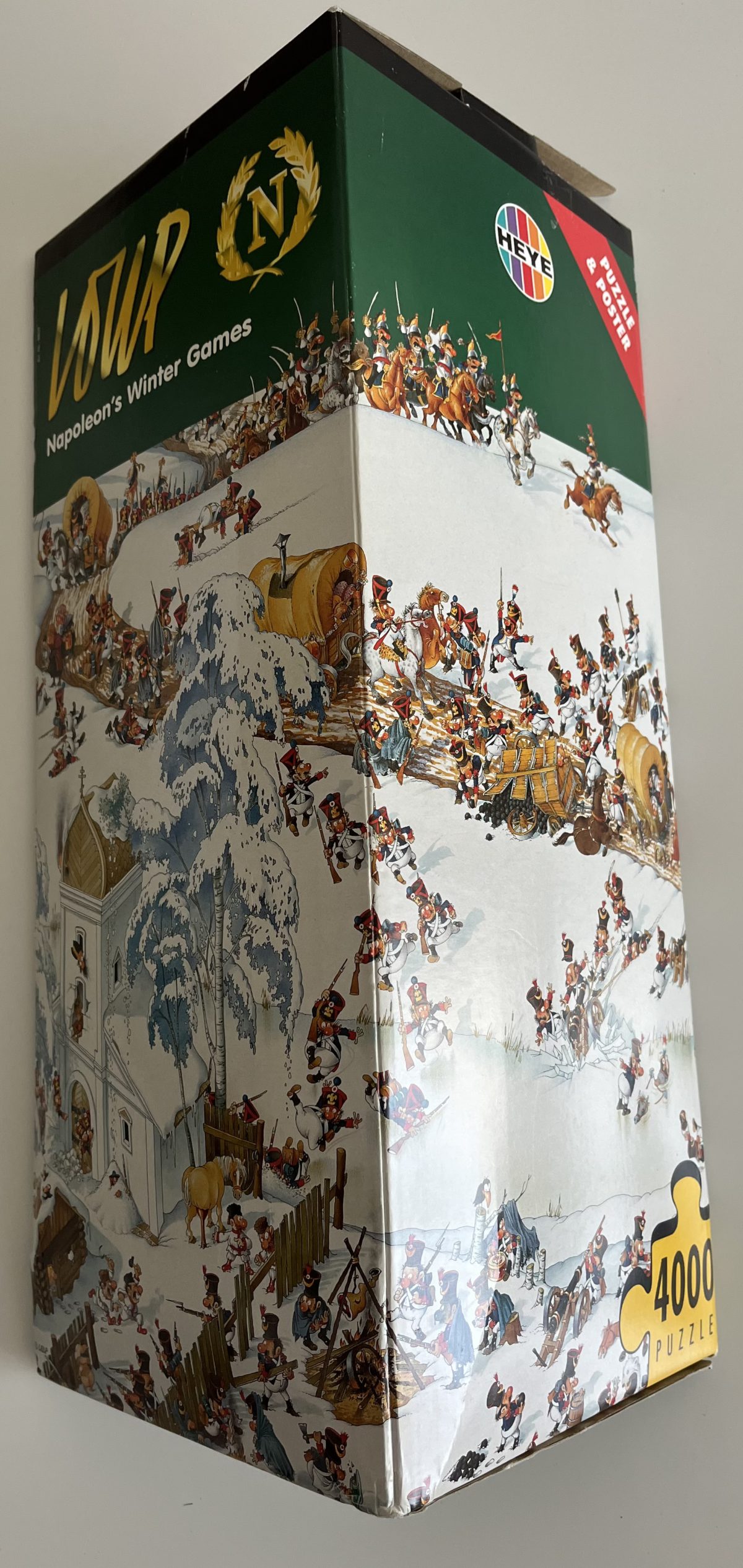 4000, Heye, Napoleon's Winter Games, by Loup, Sealed Bag, Listed by MPuzzl Image of the puzzle 4000, Heye, Napoleon's Winter Games, by Loup, Sealed Bag, Picture of the box