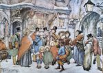Image of the puzzle 1000, Jumbo, The Carol Singers, Anton Pieck, Complete, Picture of the puzzle