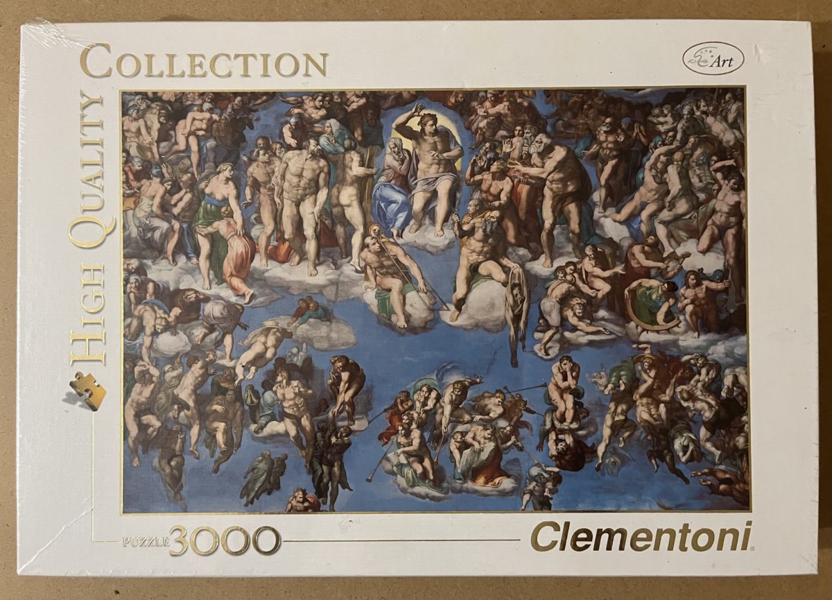 3000, Clementoni, Universal Judgement, by Michelangelo, Factory Sealed, Listed by MPzzl Image of the puzzle 3000, Clementoni, Universal Judgement, by Michelangelo, Factory Sealed, Picture of the box