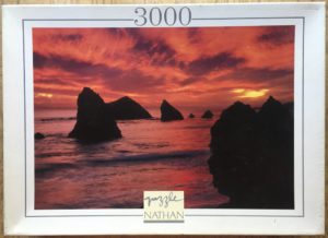 Image of the puzzle 3000, Nathan, Crimson Light, Sealed Bag, Picture of the box