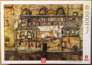 Image of the puzzle 1000, Deico, House Wall on the River, by Egon Schiele, Complete, Picture of the box