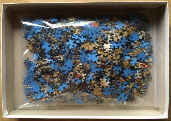 Image of the puzzle 1000, Deico, House Wall on the River, by Egon Schiele, Complete, Picture of the bag