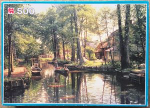 Image of the puzzle 500, Jumbo, Going to the Market, Peter Mørk Mønsted, Complete, Picture of the box