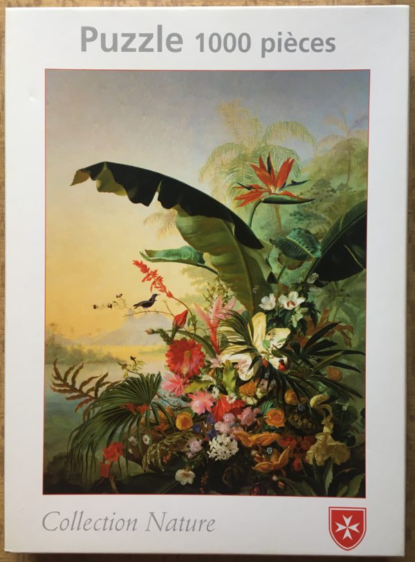 Image of the puzzle 1000, OHFOM, Exotic Flowers, Complete, Picture of the box