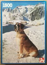 Image of the puzzle 1500, Nathan, Saint Bernard in the Snow, Complete, Picture of the box