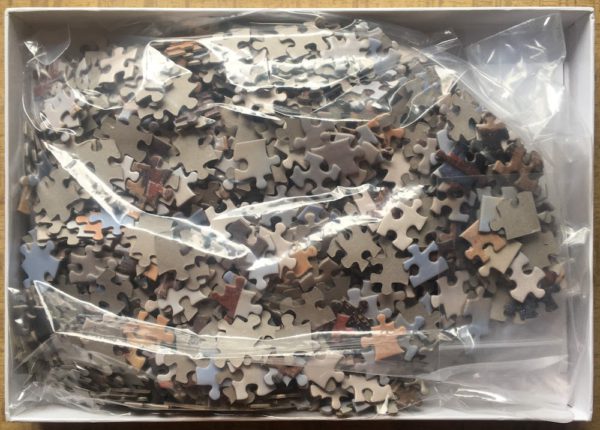 Image of the puzzle 1000, BankGiroLoterij, View of Delft, Johannes Vermeer, Complete, Picture of the bag