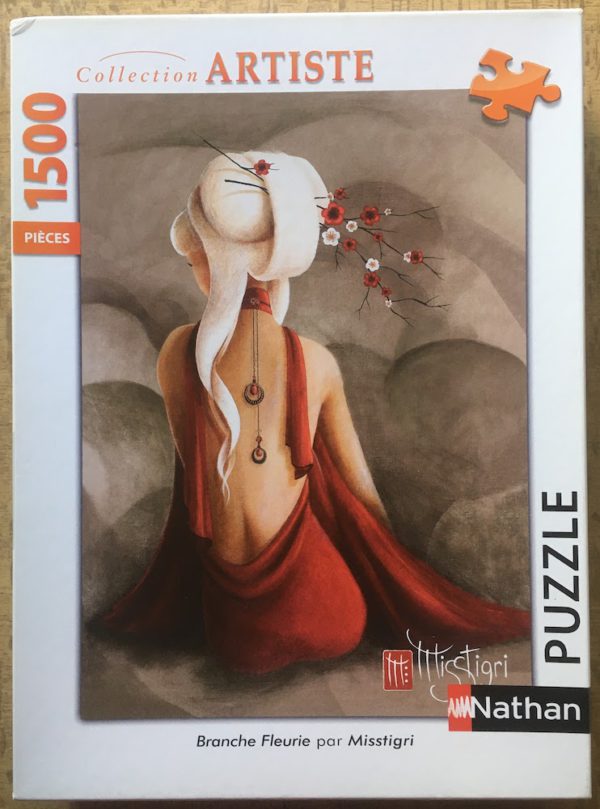 Image of the puzzle 1500, Nathan, Branche Fleurie, Misstigri, Sealed Bag, Picture of the box