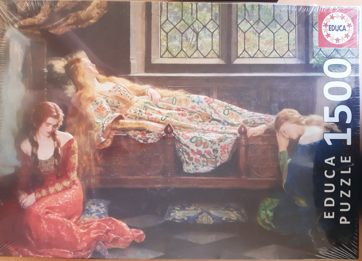 Image of the puzzle 1500, Educa, Sleeping Beauty, John Collier, Factory Sealed, Picture of the box