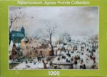Image of the puzzle 1000, Puzzelman, Winter Landscape with Iceskaters, Hendrick Avercamp, Sealed Bag, Picture of the box