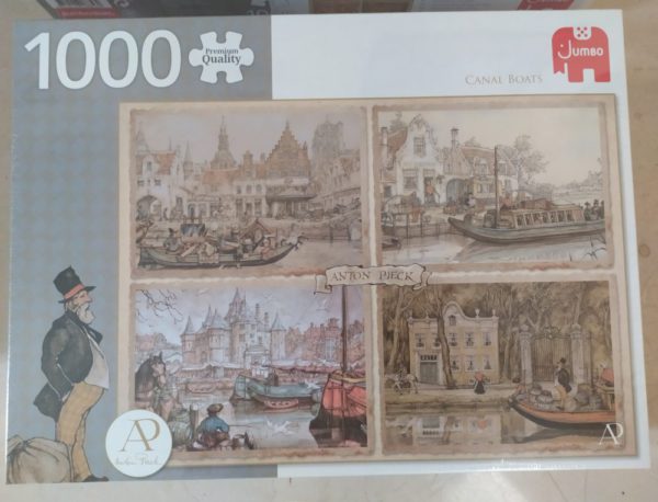 Image of the puzzle 1000, Jumbo, Canal Boats, by Anton Pieck, Factory Sealed, Picture of the box