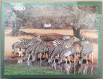 Image of the puzzle 1500, MB, Zebras, Factory Sealed, Picture of the box