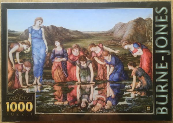Image of the puzzle 1000, D-Toys, The Mirror of Venus, by Edward Burne-Jones, Factory Sealed, Picture of the box