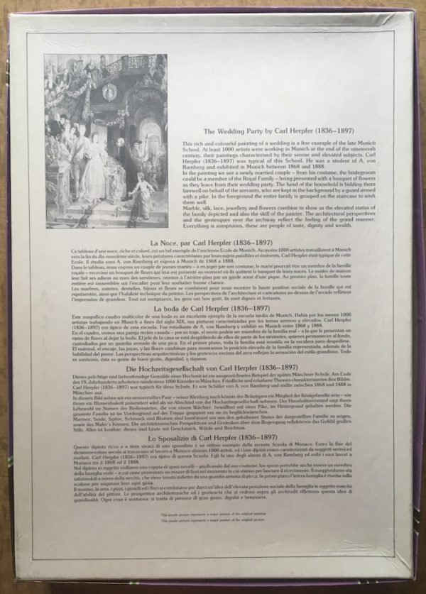 Image of the puzzle 1000, Falcon, The Wedding Party, by Carl Herpfer, Complete, Picture of the back