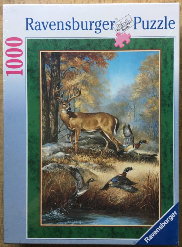 Image of the puzzle 1000, Ravensburger, Wood Idyll, Linda Picken, Factory Sealed, Picture of the box