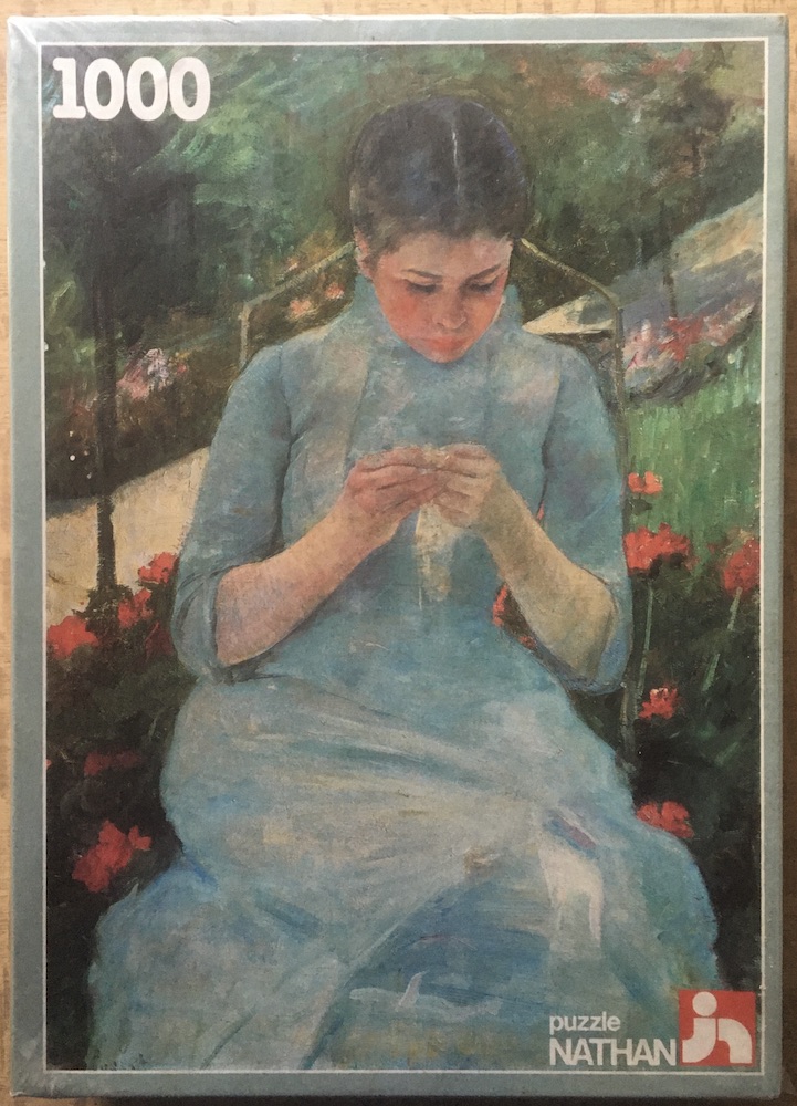 1000, Nathan, A Woman Sewing, by Mary Cassatt, Factory Sealed, 2025-11-02 Image of the puzzle 1000, Nathan, A Woman Sewing, by Mary Cassatt, Factory Sealed, Picture of the box