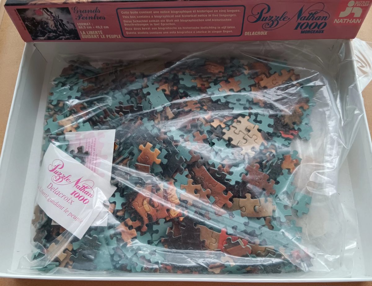 Image of the puzzle 1000, Nathan, Liberty Leading the People, by Eugène Delacroix, Sealed Bag, Picture of the bag