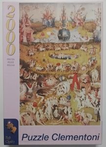 Image of the puzzle 2000, Clementoni, The Garden of Earthly Delights, by Hieronymus Bosch, Sealed Bag, Picture of the box