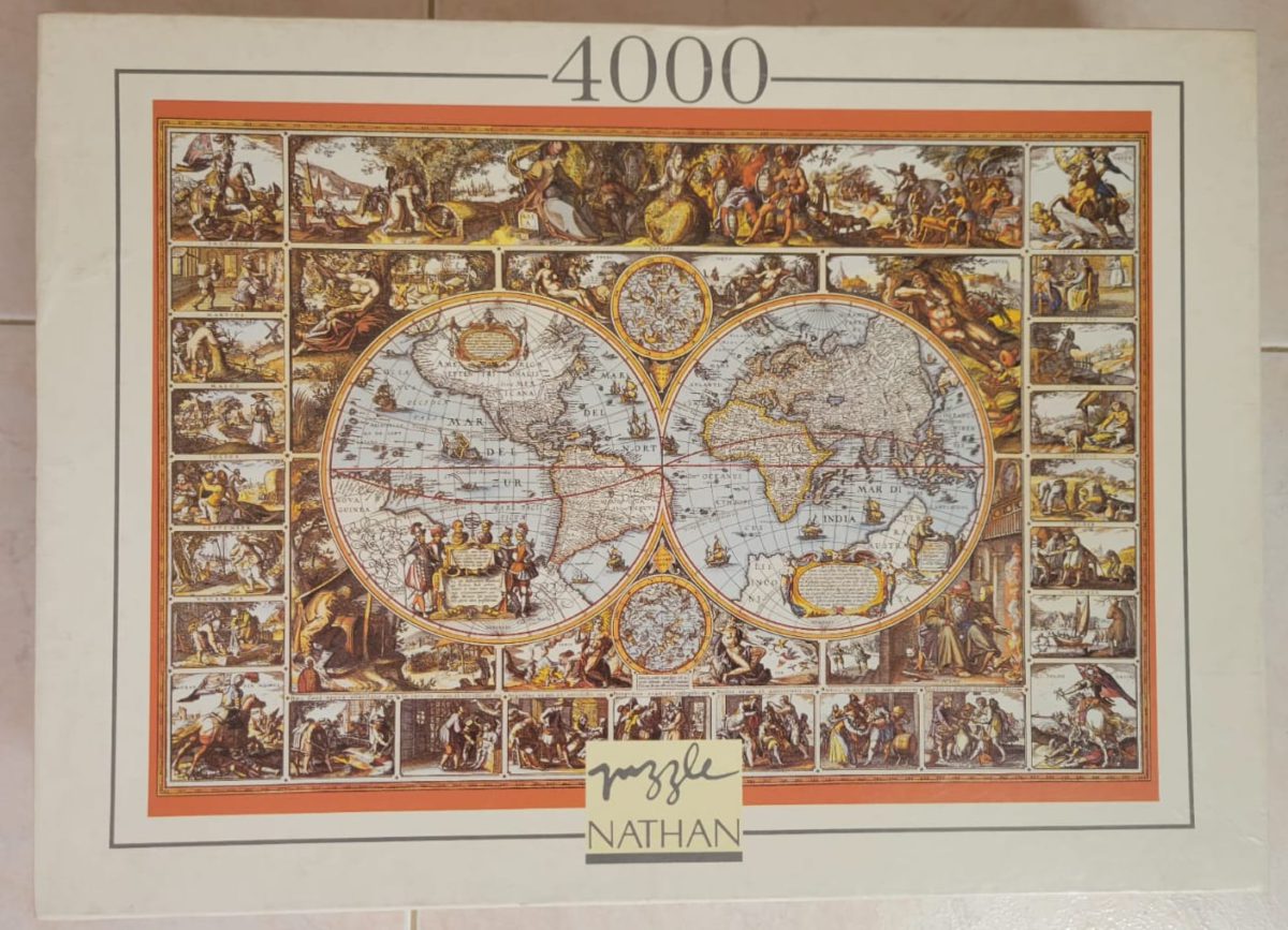Image of the puzzle 4000, Nathan, Magna Carta Mundi, by Nicolaes Visscher I, Sealed Bag, Picture of the box