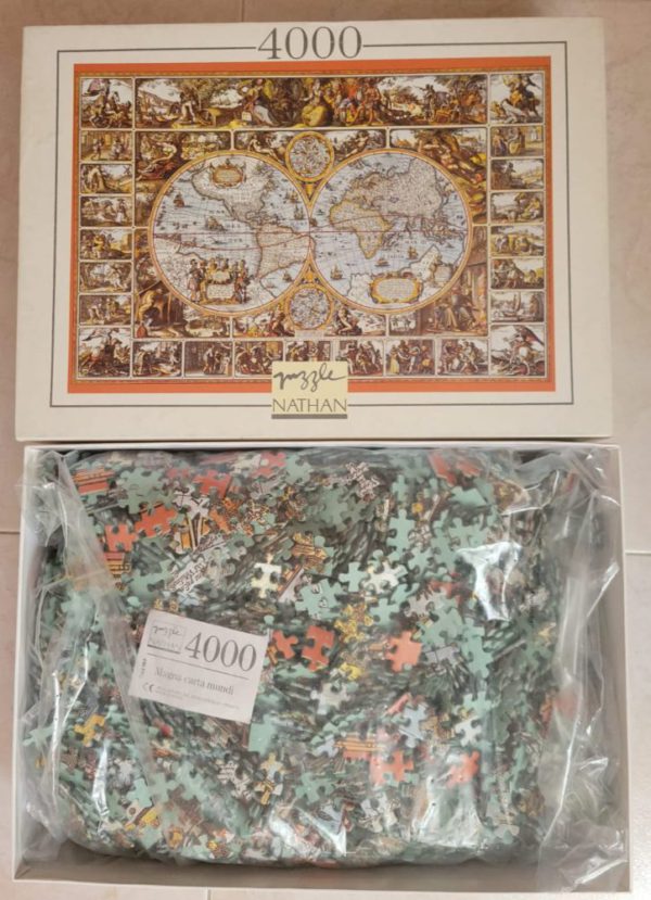 Image of the puzzle 4000, Nathan, Magna Carta Mundi, by Nicolaes Visscher I, Sealed Bag, Picture of the bag