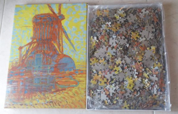 Image of the puzzle 1000, BankGiroLoterij, The Windmill in Sunlight, by Piet Mondrian, Sealed Bag, Picture of the bag