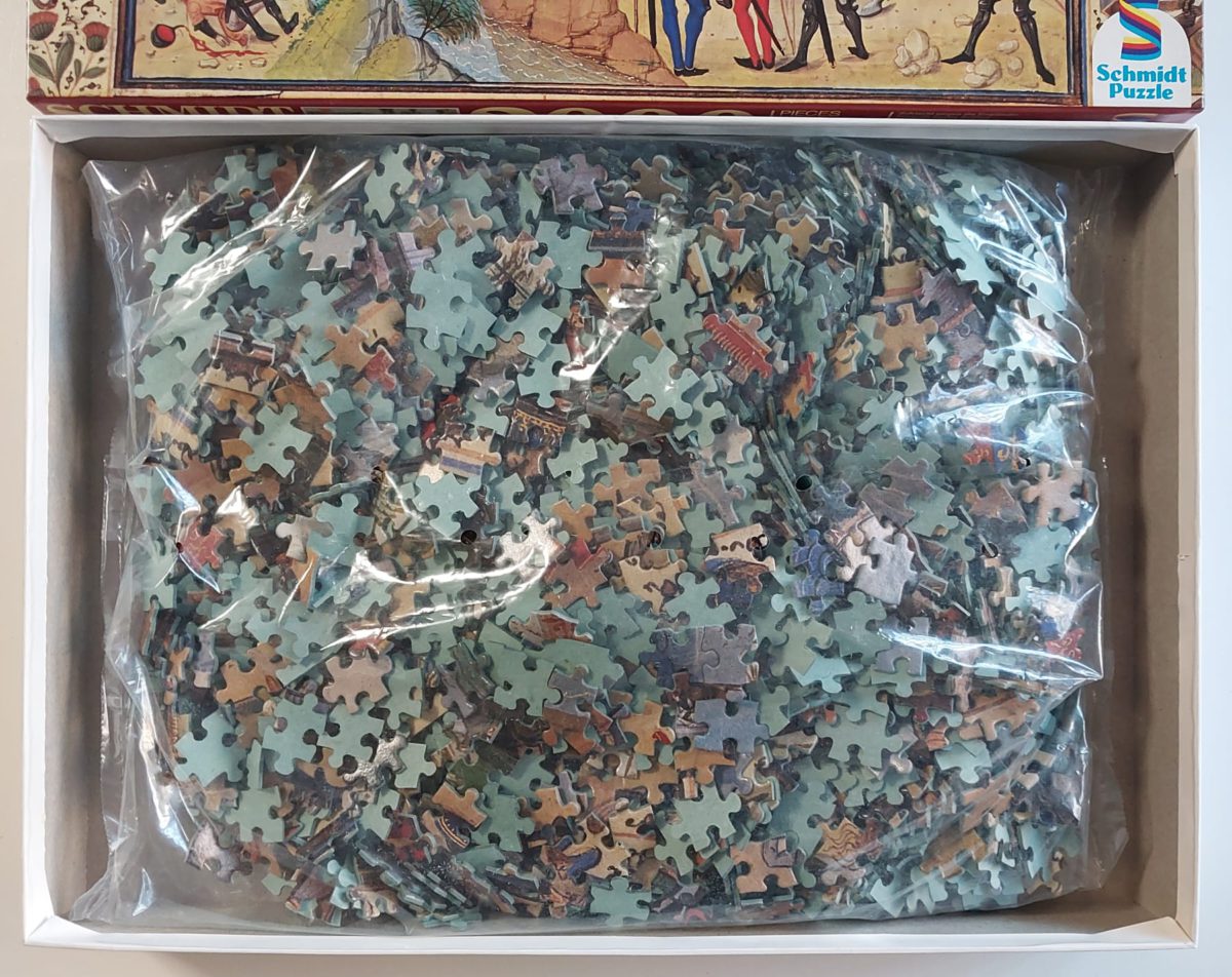 2000, Schmidt, Français contre Anglais, by Loyset Liédet, Sealed Bag, Listing by Ana Vanesa Image of the puzzle 2000, Schmidt, Français contre Anglais, by Loyset Liédet, Sealed Bag, Picture of the bag